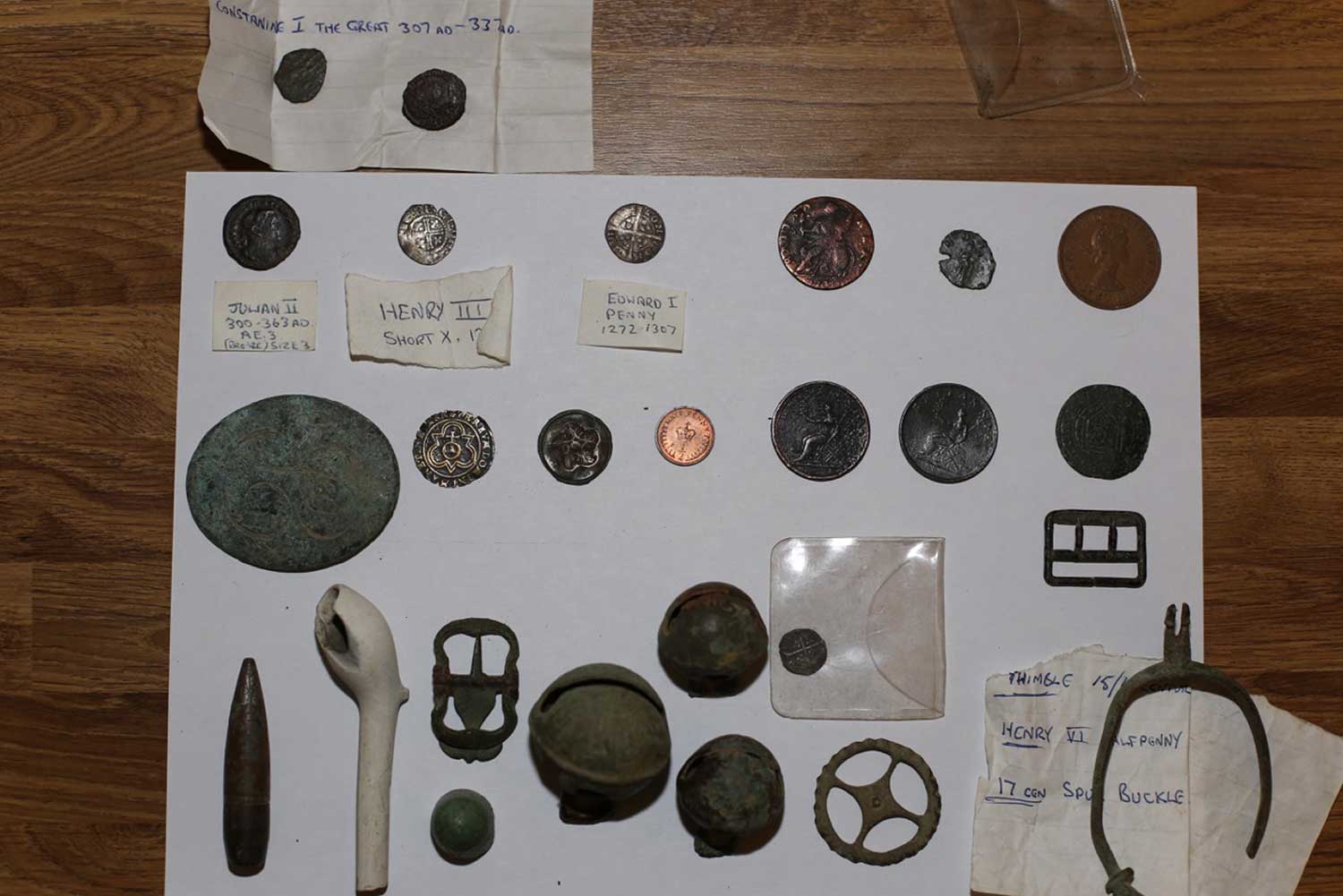 Collection of coins found on the farm from as old as 306 AD