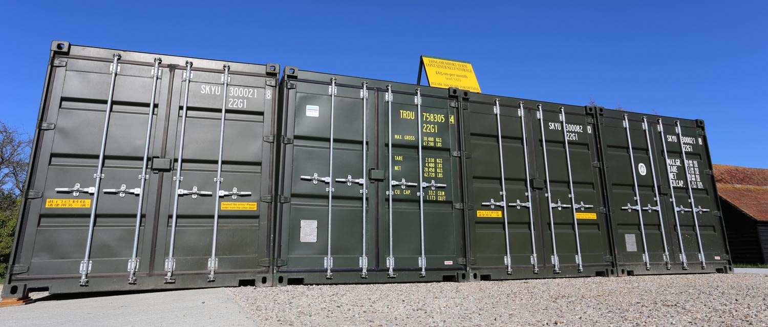 Some self storage shipping containers in Essex