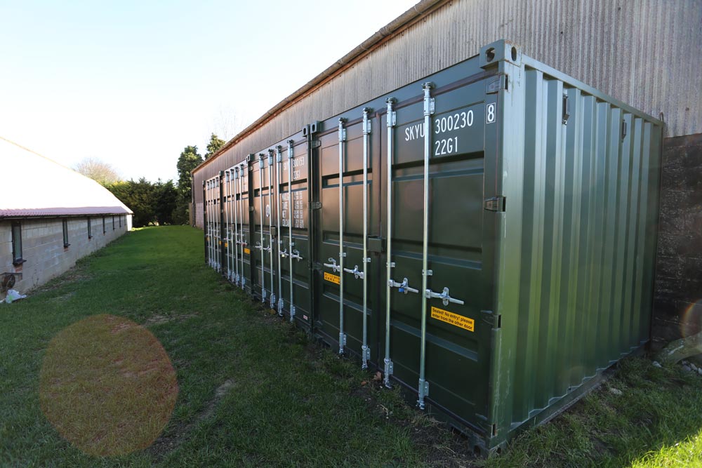 Self Storage Containers at Pete’s Airgun Farm in Essex