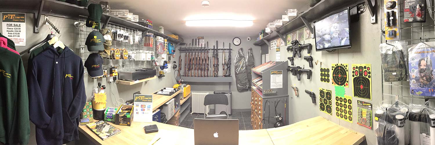The Rifle Hire and Airgun Supplies shop at Pete's Airgun Farm