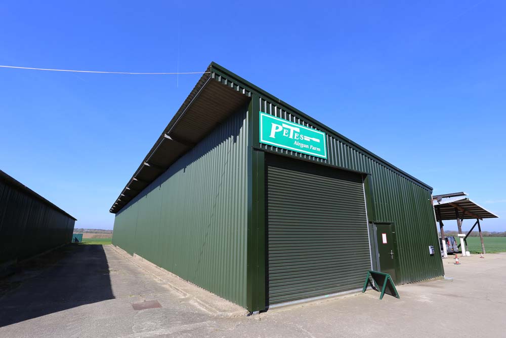 The indoor shooting and zeroing range at Pete’s Airgun Farm in Essex