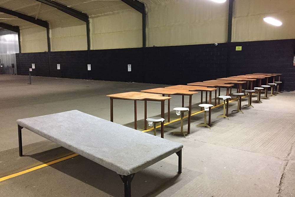 The shooting and prone benches in the Kings Court Range at Pete’s Airgun Farm in Essex